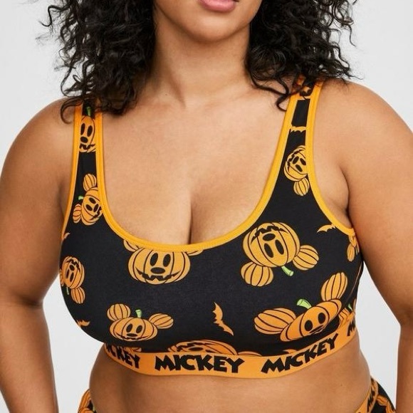 Torrid Black and Orange Mickey Pumpkin Sports Bra - Picture 9 of 9